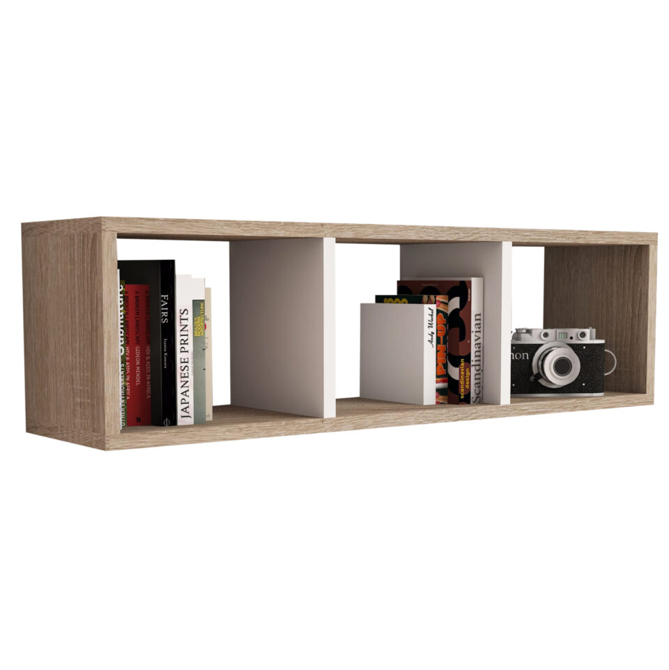 ΡΑΦΙΕΡΑ ΤΟΙΧΟΥ ΜΕΛΑΜΙΝΗΣ SONAMA & ΛΕΥΚΟ 90x22x25,6Υ εκ.