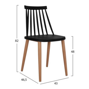 ΣΕΤ 5ΤΜΧ ΤΡΑΠΕΖΙ SONAMA & ΚΑΡΕΚΛΕΣ ΜΑΥΡΟ ΧΡΩΜΑ 120x70x76.5 cm