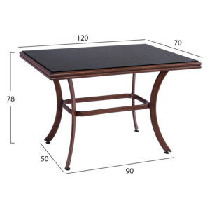 ΣΕΤ ΕΞΩΤΕΡΙΚΟΥ ΧΩΡΟΥ 5ΤΜΧ ΤΡΑΠΕΖΙ & ΠΟΛΥΘΡΟΝΕΣ ΑΛΟΥΜΙΝΙΟΥ BAMBOO LOOK ΚΑΦΕ ΧΡΩΜΑ