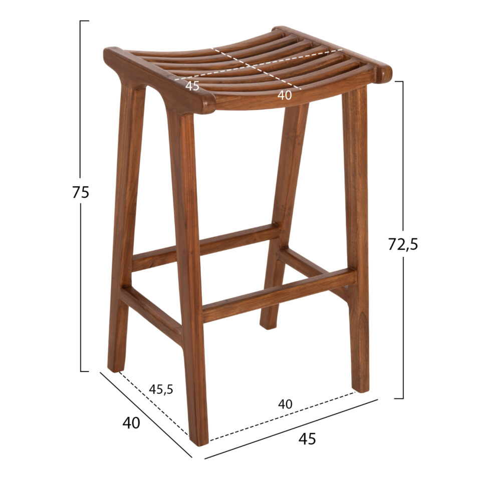 ΣΚΑΜΠΟ ΜΠΑΡ ΞΥΛΟ ΤΕΑΚ ΣΕ ΚΑΡΥΔΙ 45x40x75Υεκ.