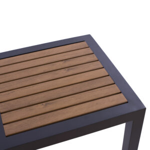 ΤΡΑΠΕΖΙ ΑΛΟΥΜΙΝΙΟΥ ΓΚΡΙ ΜΕ POLYWOOD 45Χ45X45,5 εκ.