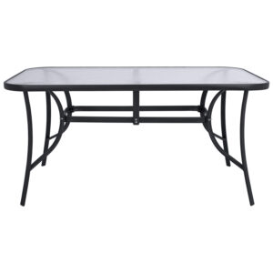 ΤΡΑΠΕΖΙ BRUNO 150X90Χ72Υεκ. ΓΚΡΙ ΜΕΤΑΛΛΙΚΟ ΜΕ ΓΥΑΛΙΝΗ ΕΠΙΦΑΝΕΙΑ FB5145.01