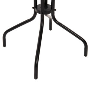 ΤΡΑΠΕΖΙ ΜΕΤΑΛΛΙΚΟ ΜΑΥΡΟ ΜΕ ΓΥΑΛΙΝΗ ΕΠΙΦΑΝΕΙΑ Φ60x68Υεκ.