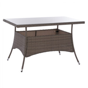 ΤΡΑΠΕΖΙ ΜΕΤΑΛΛΙΚΟ RATTAN ΓΚΡΙ 120x70x75Υ εκ.