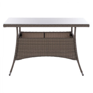 ΤΡΑΠΕΖΙ ΜΕΤΑΛΛΙΚΟ RATTAN ΓΚΡΙ 120x70x75Υ εκ.
