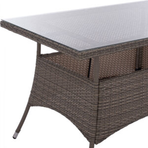 ΤΡΑΠΕΖΙ ΜΕΤΑΛΛΙΚΟ RATTAN ΓΚΡΙ 120x70x75Υ εκ.