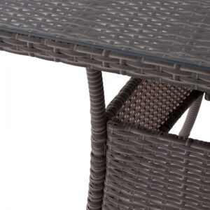 ΤΡΑΠΕΖΙ ΜΕΤΑΛΛΙΚΟ RATTAN ΓΚΡΙ 120x70x75Υ εκ.