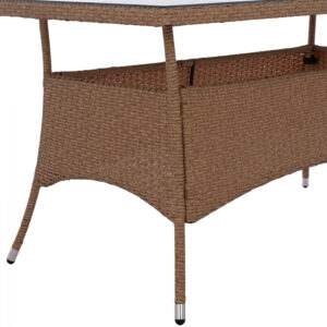 ΤΡΑΠΕΖΙ ΜΕΤΑΛΛΙΚΟ RATTAN ΜΠΕΖ ΚΑΦΕ 150x90x75 εκ.