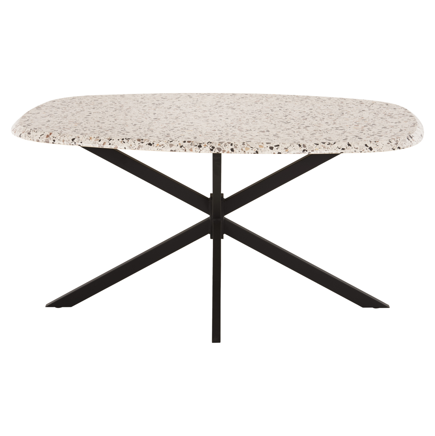 ΤΡΑΠΕΖΙ ΟΒΑΛ ΜΕ WERZALIT TERRAZZO-ΜΑΥΡΗ ΧΙΑΣΤΙ ΒΑΣΗ 146x94x75Υεκ