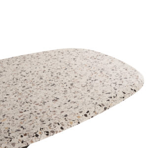 ΤΡΑΠΕΖΙ ΟΒΑΛ ΜΕ WERZALIT TERRAZZO-ΜΑΥΡΗ ΧΙΑΣΤΙ ΒΑΣΗ 146x94x75Υεκ