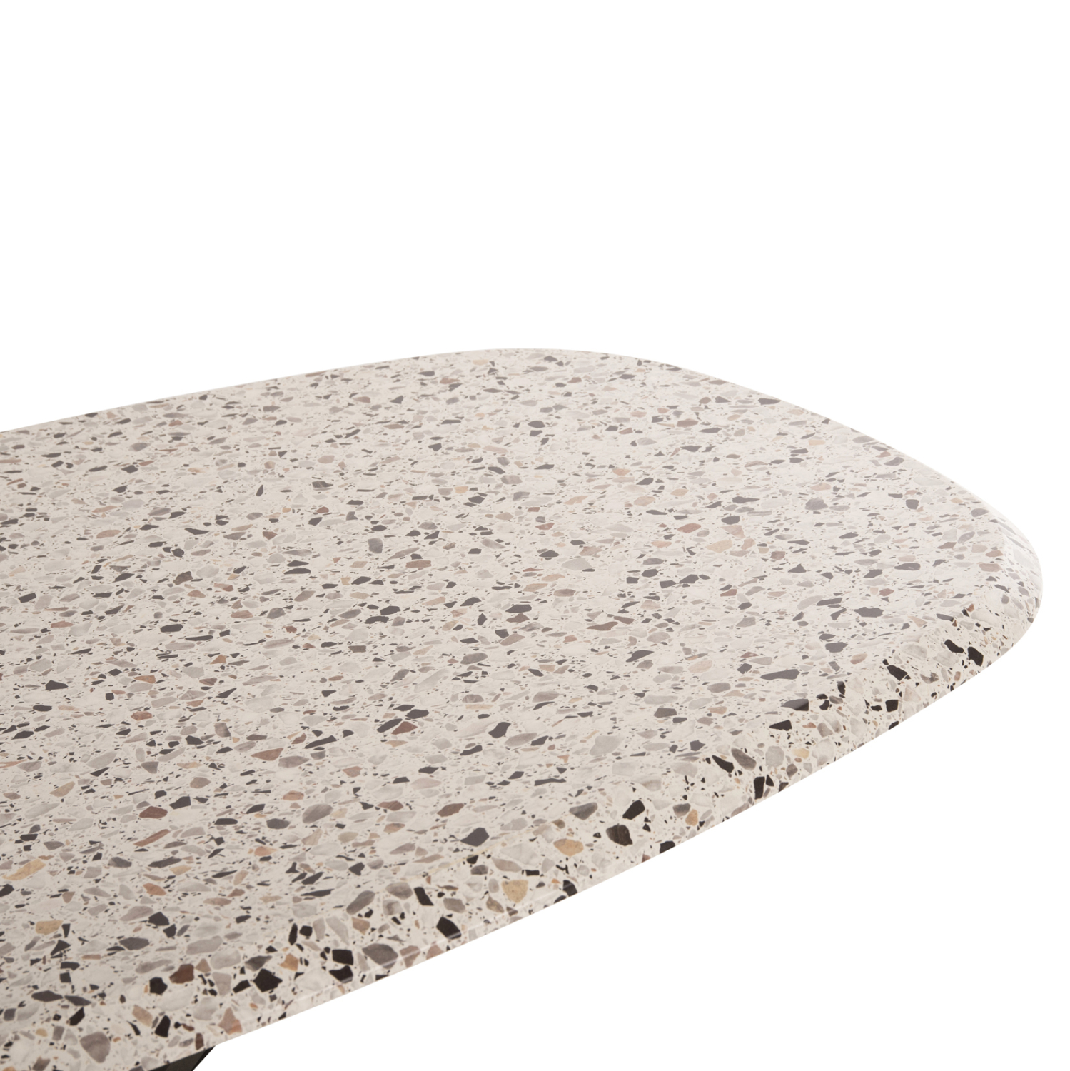 ΤΡΑΠΕΖΙ ΟΒΑΛ ΜΕ WERZALIT TERRAZZO-ΜΑΥΡΗ ΧΙΑΣΤΙ ΒΑΣΗ 146x94x75Υεκ