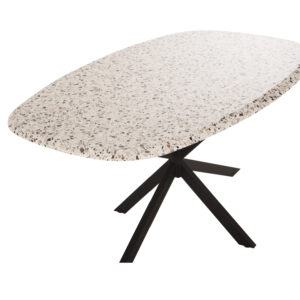 ΤΡΑΠΕΖΙ ΟΒΑΛ ΜΕ WERZALIT TERRAZZO-ΜΑΥΡΗ ΧΙΑΣΤΙ ΒΑΣΗ 146x94x75Υεκ