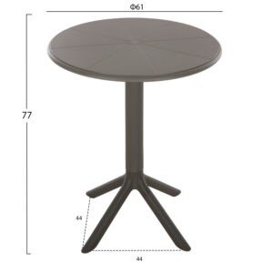 ΤΡΑΠΕΖΙ ΠΟΛΥΠΡΟΠΥΛΕΝΙΟΥ ΣΤΡΟΓΓΥΛΟ OLIVE GREEN Φ60x75Υεκ.