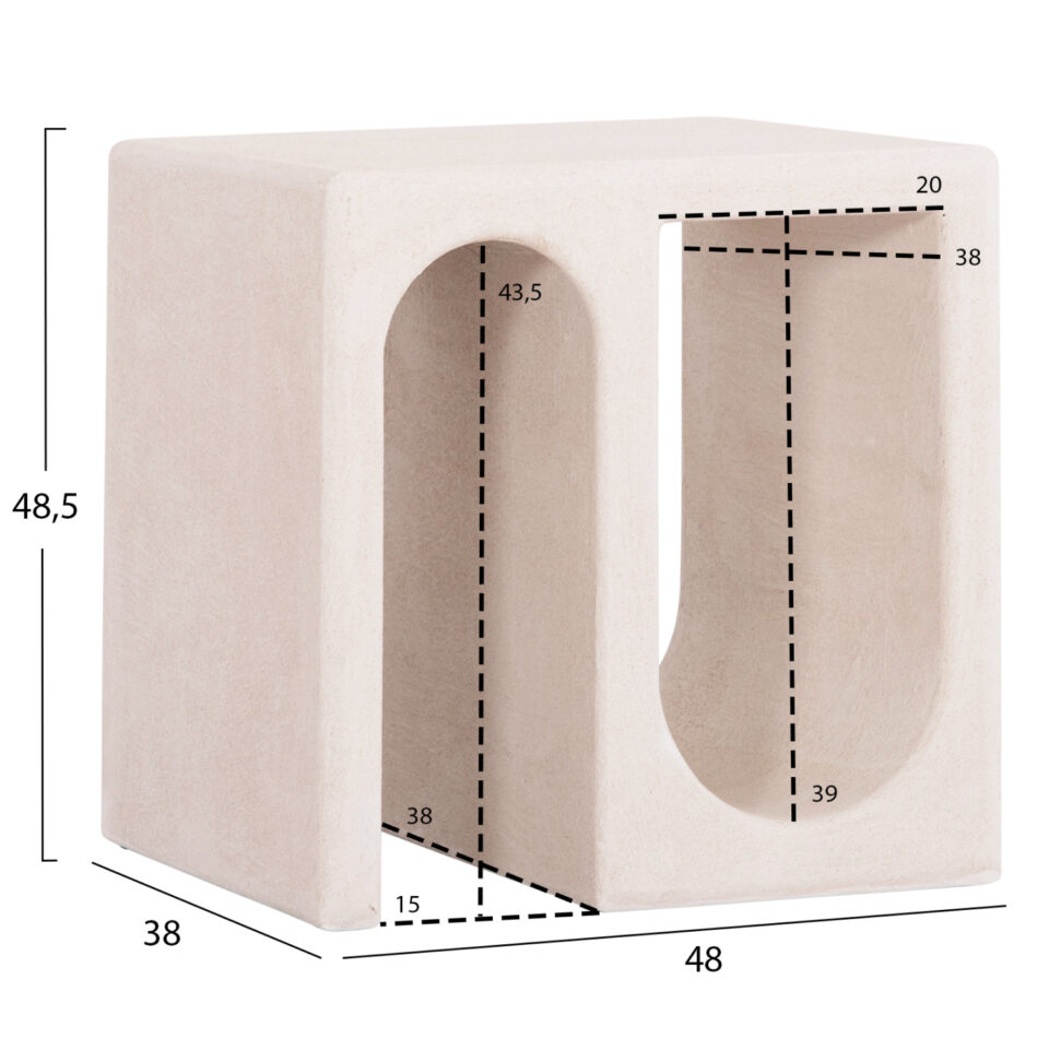 ΤΡΑΠΕΖΙ ΣΑΛΟΝΙΟΥ MDF ΣΕ ΥΠΟΛΕΥΚΟ ΧΡΩΜΑ 48x38x48,5Υεκ.