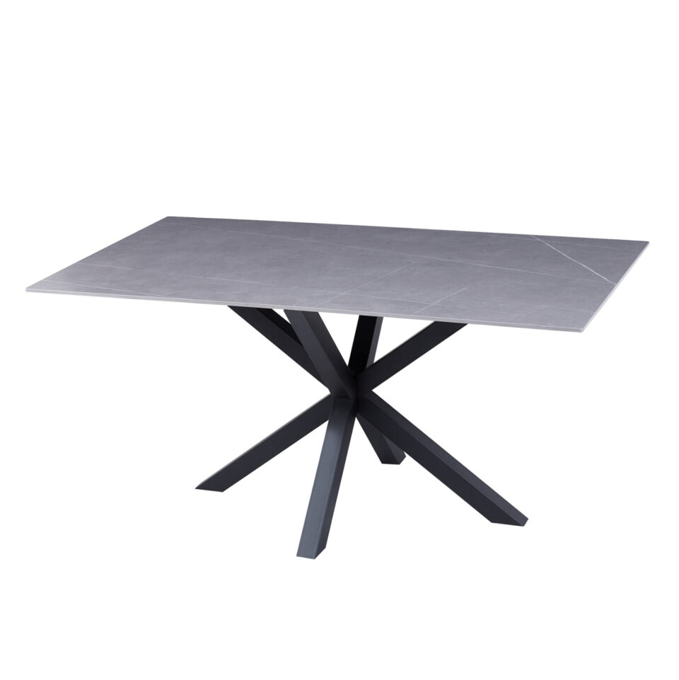 ΤΡΑΠΕΖΙ ΣΑΛΟΝΙΟΥ GREY MARBLE-ΜΑΥΡΗ ΜΕΤΑΛ.ΒΑΣΗ 120x60x45,5Yεκ.