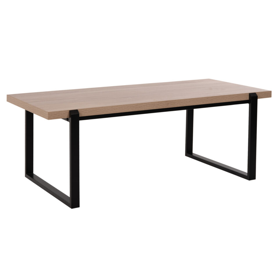ΤΡΑΠΕΖΙ ΣΑΛΟΝΙΟΥ MDF SONOMA-ΜΑΥΡΗ ΜΕΤΑΛΛΙΚΗ ΒΑΣΗ 120x60X46Yεκ.