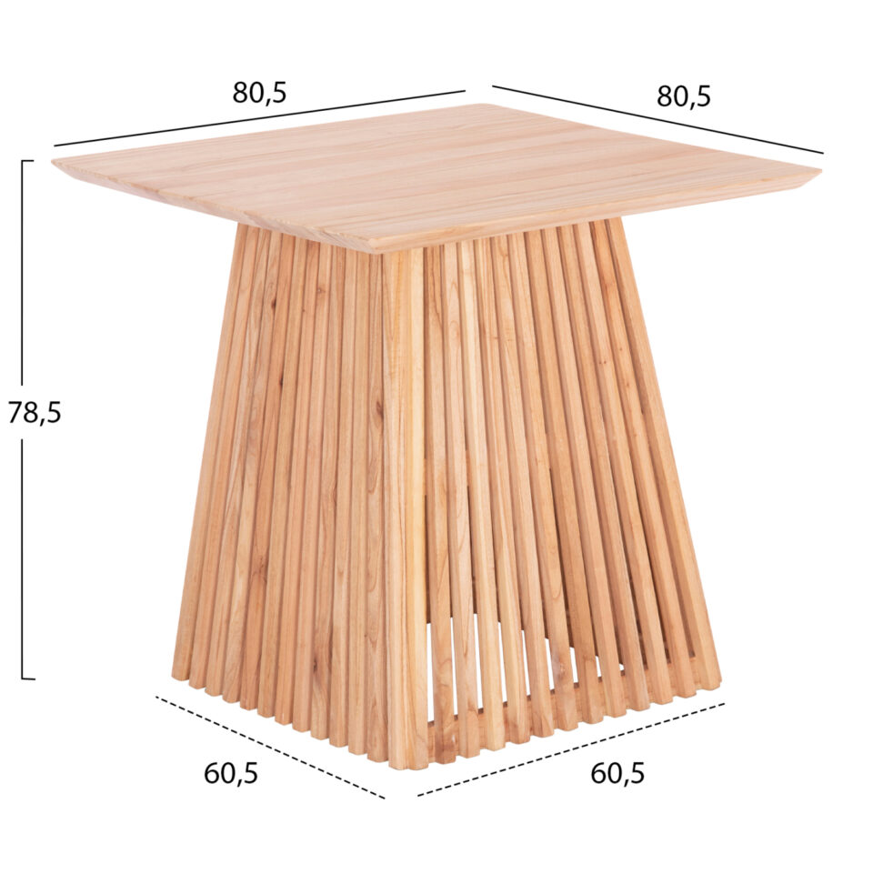 ΤΡΑΠΕΖΙ ΤΡΑΠΕΖΑΡΙΑΣ ΤΕΤΡΑΓΩΝΟ FRANTZ ΜΑΣΙΦ MINDI ΞΥΛΟ 80,5x80,5x78,5Yεκ.