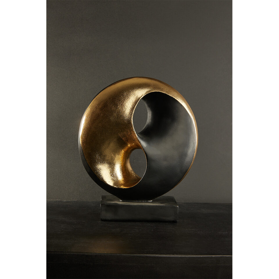 YIN YANG ΔΙΑΚΟΣΜΗΤΙΚΟ TOTEM 27x10x31 POLYRESIN ΧΡΥΣΟ ΜΑΥΡΟ