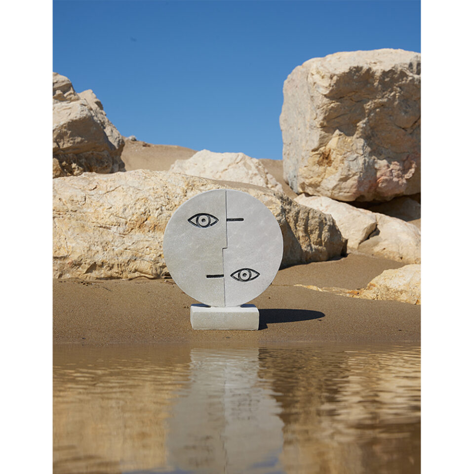 CONTRASTO ΔΙΑΚΟΣΜΗΤΙΚΟ TOTEM 25x8x29 POLYRESIN ΓΚΡΙ