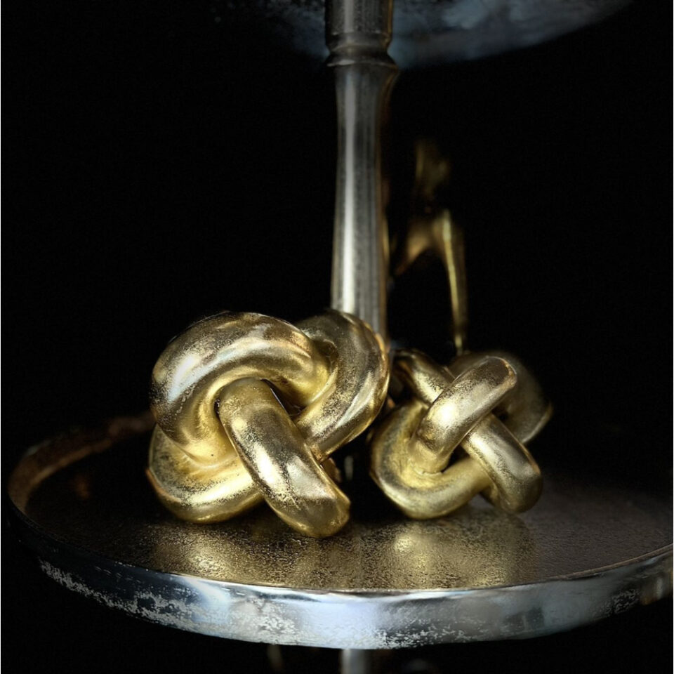 GOLD KNOT ΔΙΑΚΟΣΜΗΤΙΚΟ ΚΟΜΠΟΣ 16x16x16 POLYRESIN ΧΡΥΣΟ