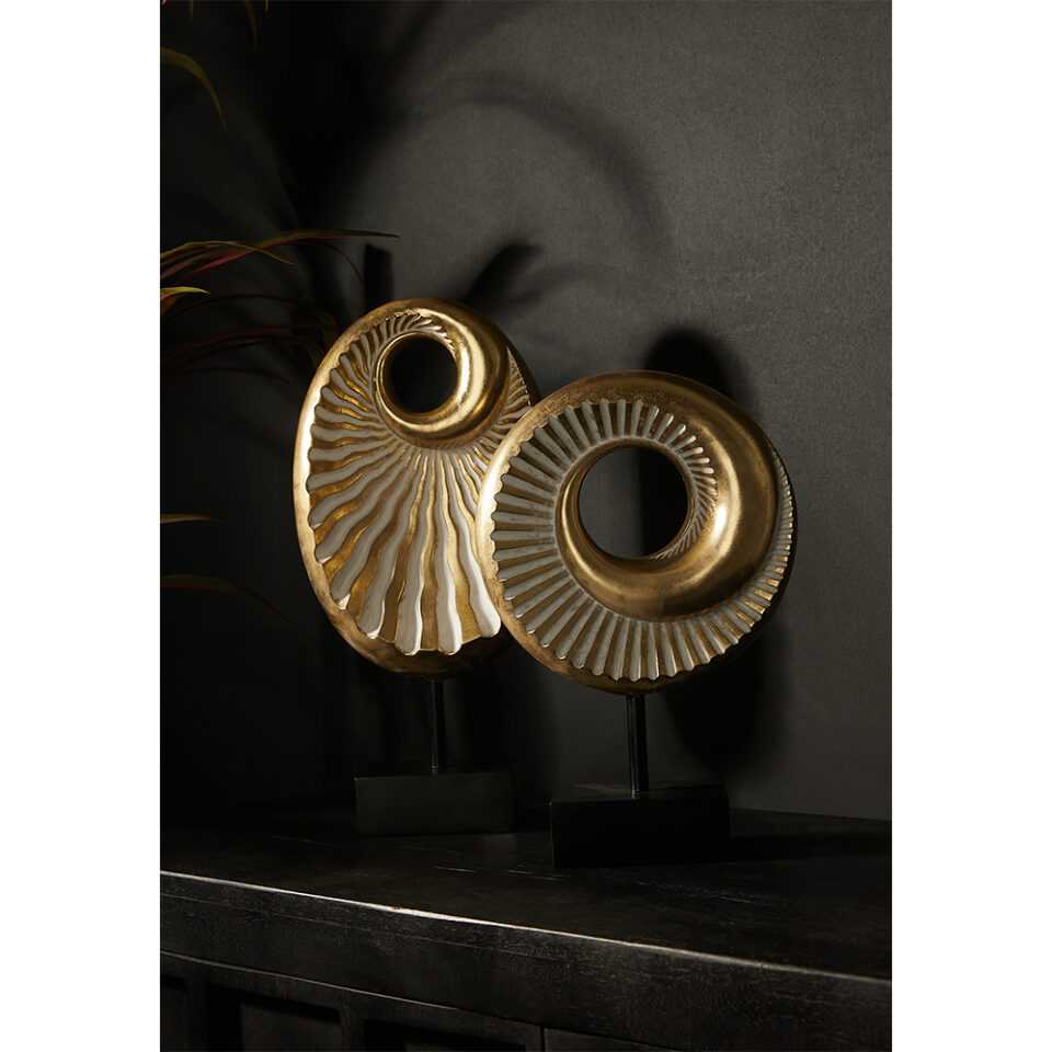 ESPIRAL OVAL ΔΙΑΚΟΣΜΗΤΙΚΟ TOTEM 22x8x42 POLYRESIN ΧΡΥΣΟ ΜΑΥΡΟ