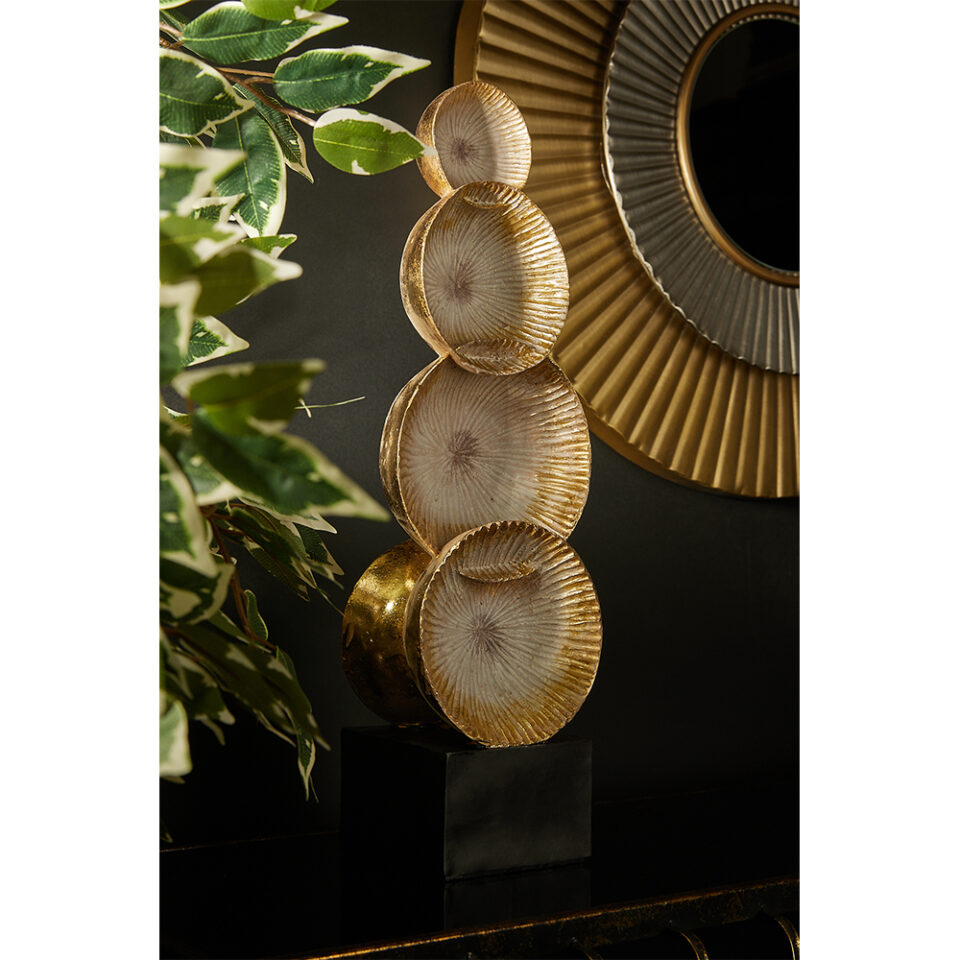 KESA ΔΙΑΚΟΣΜΗΤΙΚΟ TOTEM 16x12x49 POLYRESIN ΧΡΥΣΟ ΜΑΥΡΟ