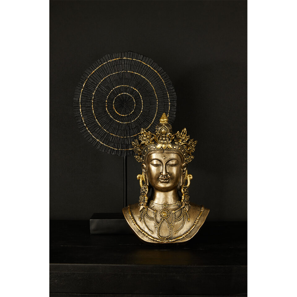 TUISI ΔΙΑΚΟΣΜΗΤΙΚΟ TOTEM 26x8x43 POLYRESIN ΜΑΥΡΟ ΧΡΥΣΟ