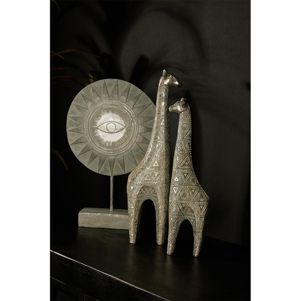NIGERIA ΔΙΑΚΟΣΜΗΤΙΚΟ TOTEM 26x8x40 POLYRESIN ΑΣΗΜΙ ΛΕΥΚΟ ΑΝΤΙΚΕ