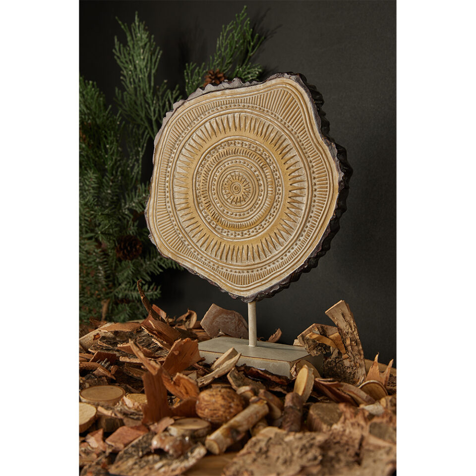 NUBIA ΔΙΑΚΟΣΜΗΤΙΚΟ TOTEM 24x9x32 POLYRESIN ΜΠΕΖ ΚΑΦΕ