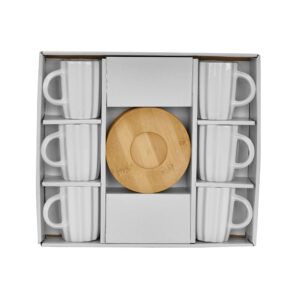 CACTUS ΚΟΥΠΑ ESPRESSO SET 6ΤΜΧ 32x28x7 ΠΟΡΣΕΛΑΝΗ ΛΕΥΚΟ ΦΥΣΙΚΟ BAMBOO