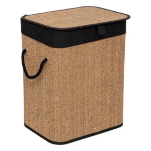 ΚΑΛΑΘΙ ΑΠΛΥΤΩΝ BAMBOO ΜΕ ΜΑΥΡΟ ΥΦΑΣΜΑ 41,5x30xΥ50cm