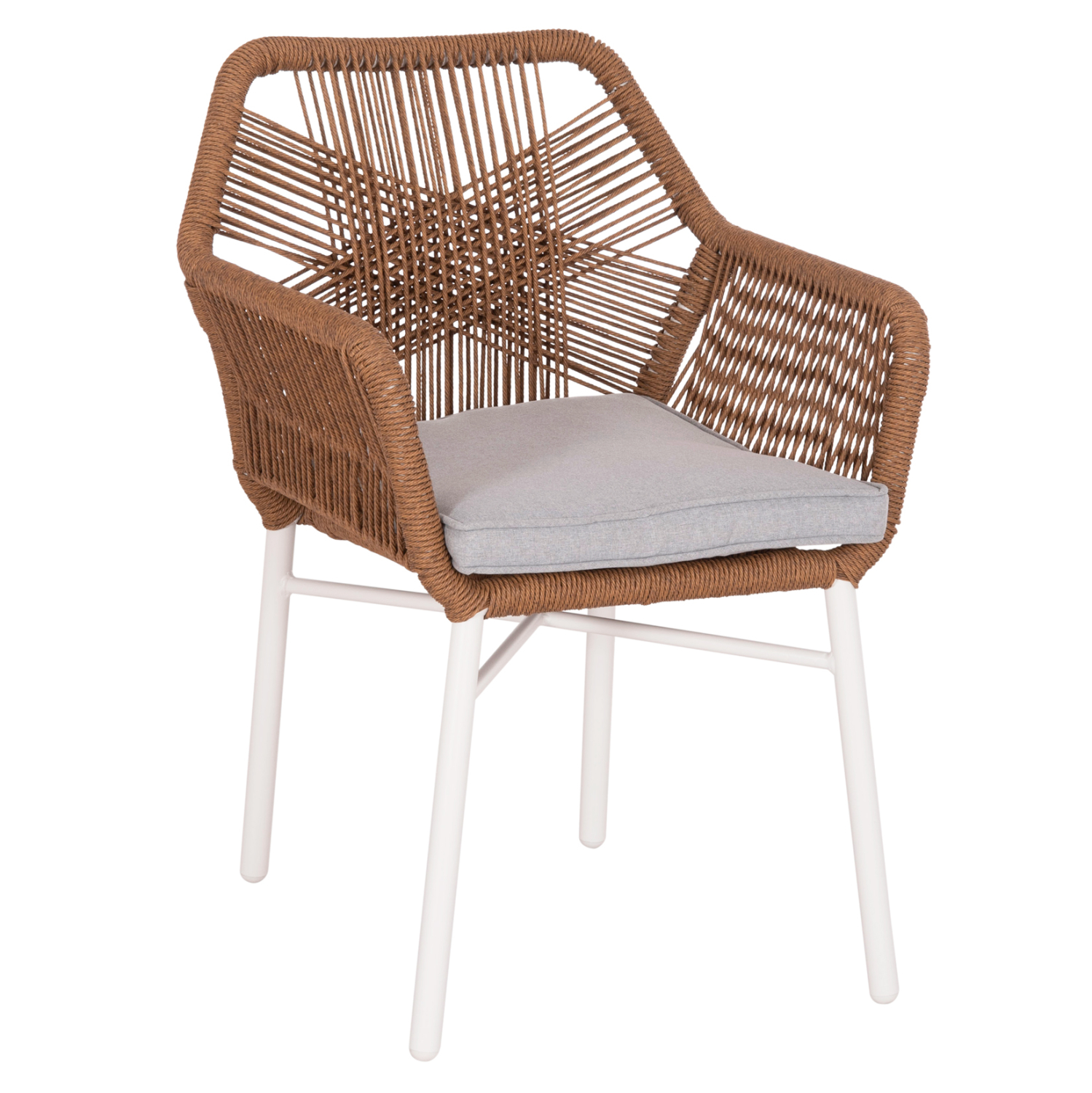 ΠΟΛΥΘΡΟΝΑ TOPIN ΑΛΟΥΜΙΝΙΟ ΛΕΥΚΟ-P.E. RATTAN ΜΠΕΖ 59x63x81Υεκ