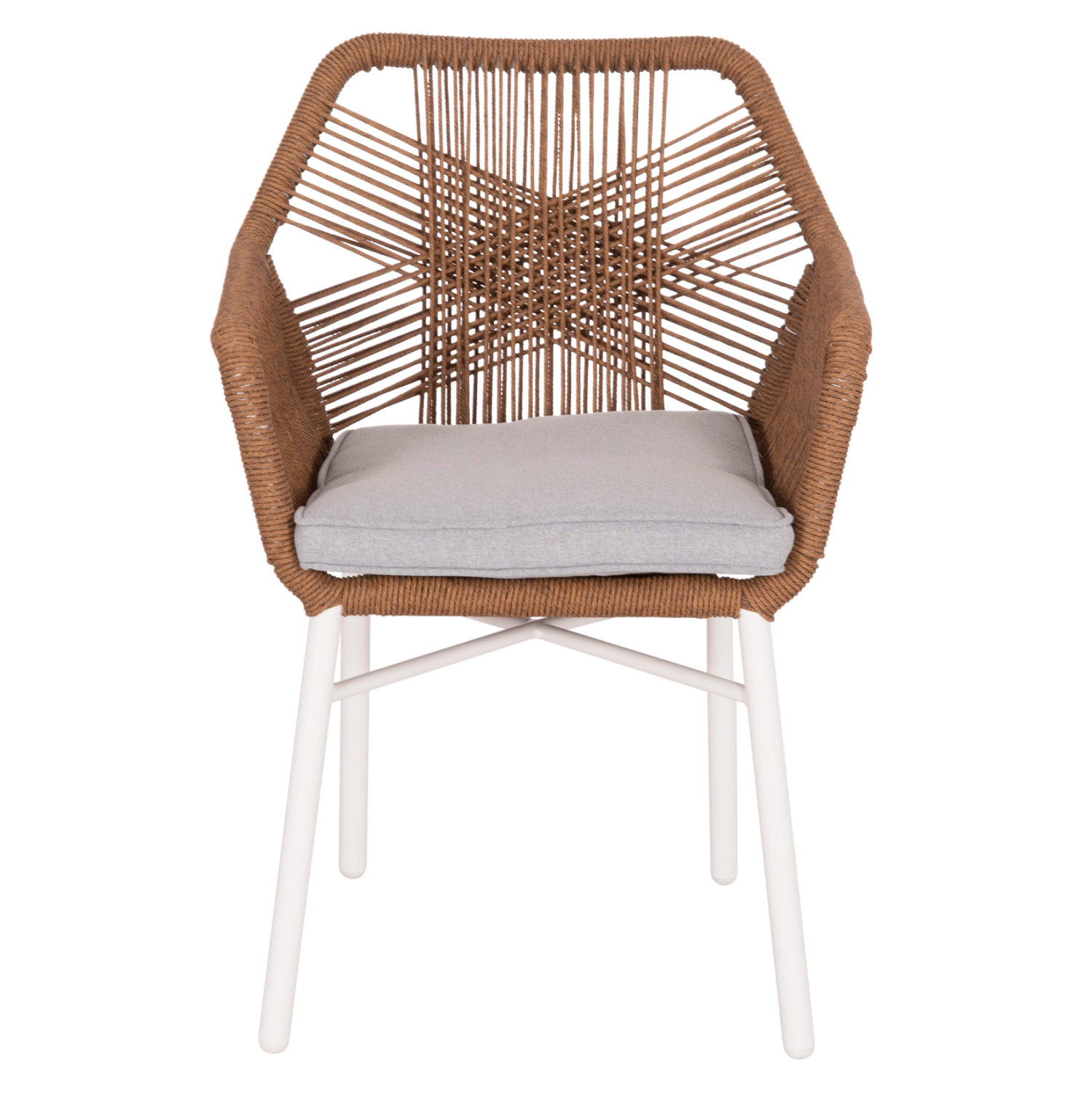ΠΟΛΥΘΡΟΝΑ TOPIN ΑΛΟΥΜΙΝΙΟ ΛΕΥΚΟ-P.E. RATTAN ΜΠΕΖ 59x63x81Υεκ