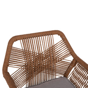 ΠΟΛΥΘΡΟΝΑ TOPIN ΑΛΟΥΜΙΝΙΟ ΛΕΥΚΟ-P.E. RATTAN ΜΠΕΖ 59x63x81Υεκ
