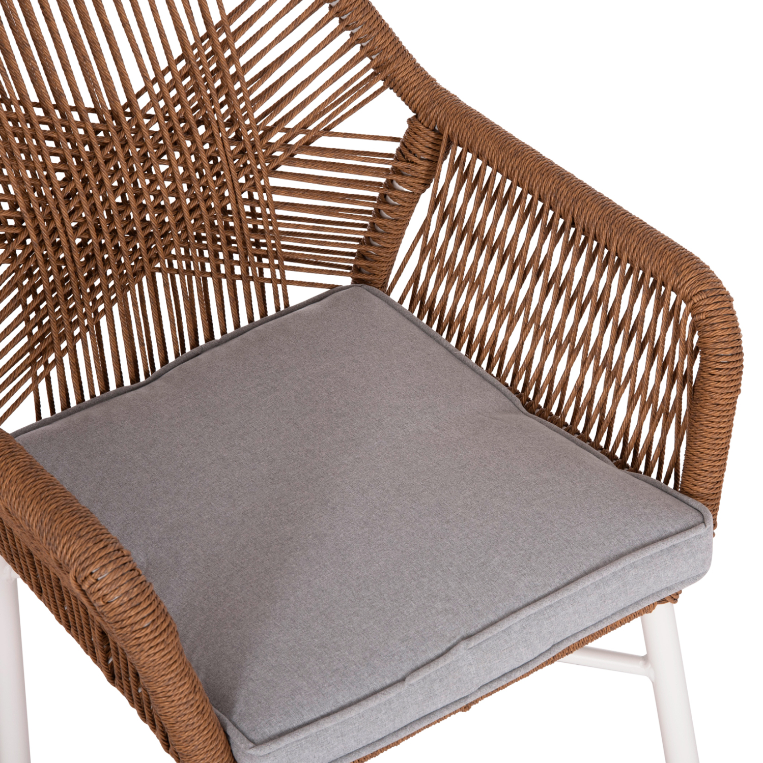 ΠΟΛΥΘΡΟΝΑ TOPIN ΑΛΟΥΜΙΝΙΟ ΛΕΥΚΟ-P.E. RATTAN ΜΠΕΖ 59x63x81Υεκ