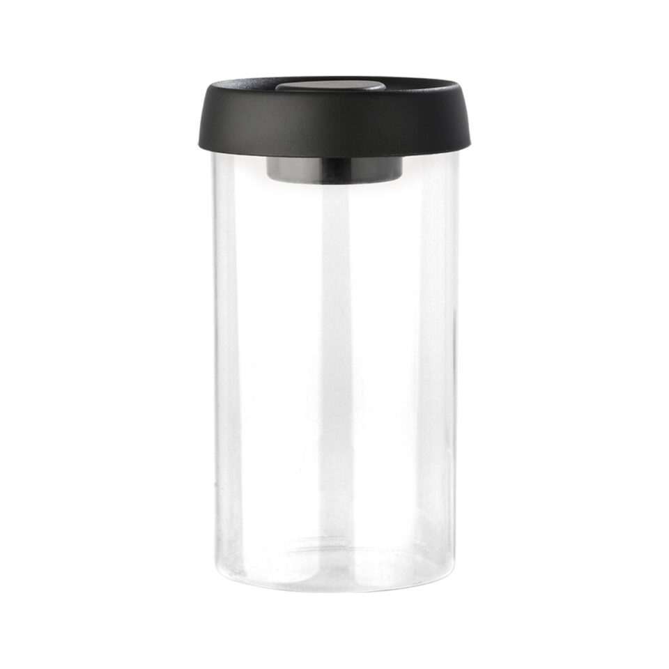 ΔΟΧΕΙΟ ΑΠΟΘΗΚΕΥΣΗΣ ΚΕΝΟΥ ΑΕΡΟΣ ΓΥΑΛΙΝΟ 900ml ΜΕ ΚΑΠΑΚΙ ΜΑΥΡΟ
