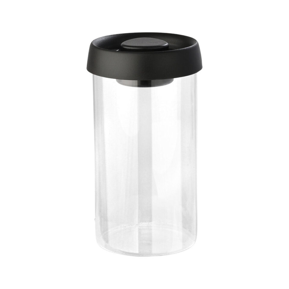 ΔΟΧΕΙΟ ΑΠΟΘΗΚΕΥΣΗΣ ΚΕΝΟΥ ΑΕΡΟΣ ΓΥΑΛΙΝΟ 900ml ΜΕ ΚΑΠΑΚΙ ΜΑΥΡΟ