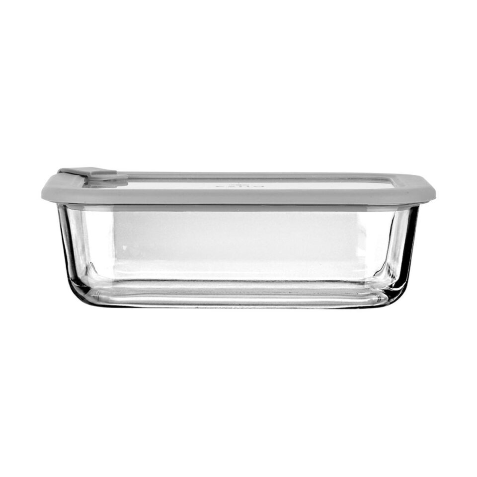 ΦΑΓΗΤΟΔΟΧΕΙΟ COLORSEAL ΓΥΑΛΙΝΟ 1050ml 21.6x16.5x7.4cm ΜΕ ΚΑΠΑΚΙ ΣΙΛΙΚΟΝΗΣ ΓΚΡΙ