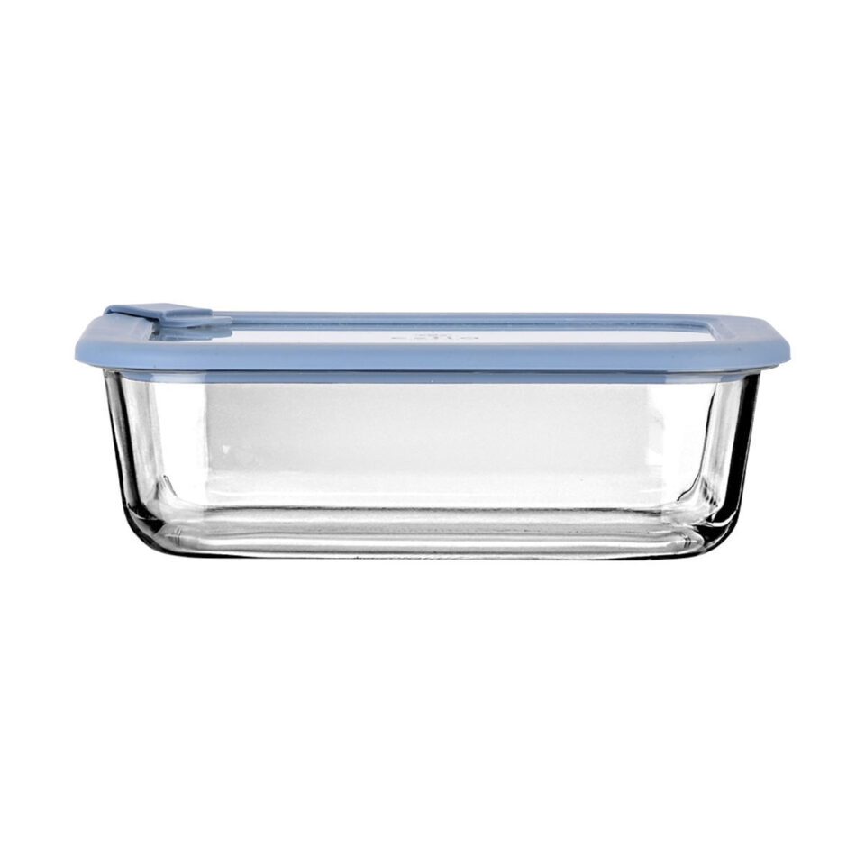 ΦΑΓΗΤΟΔΟΧΕΙΟ COLORSEAL ΓΥΑΛΙΝΟ 1050ml 21.6x16.5x7.4cm ΜΕ ΚΑΠΑΚΙ ΣΙΛΙΚΟΝΗΣ ΜΠΛΕ