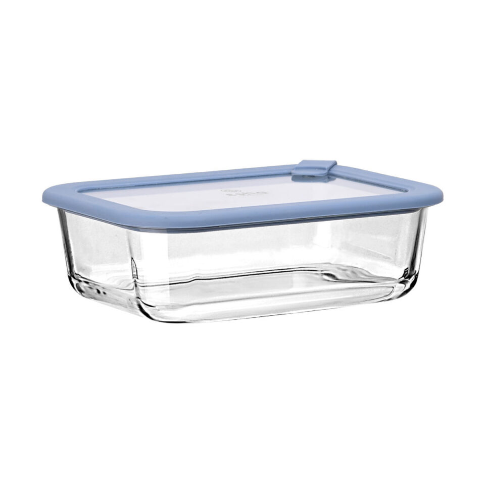 ΦΑΓΗΤΟΔΟΧΕΙΟ COLORSEAL ΓΥΑΛΙΝΟ 1050ml 21.6x16.5x7.4cm ΜΕ ΚΑΠΑΚΙ ΣΙΛΙΚΟΝΗΣ ΜΠΛΕ