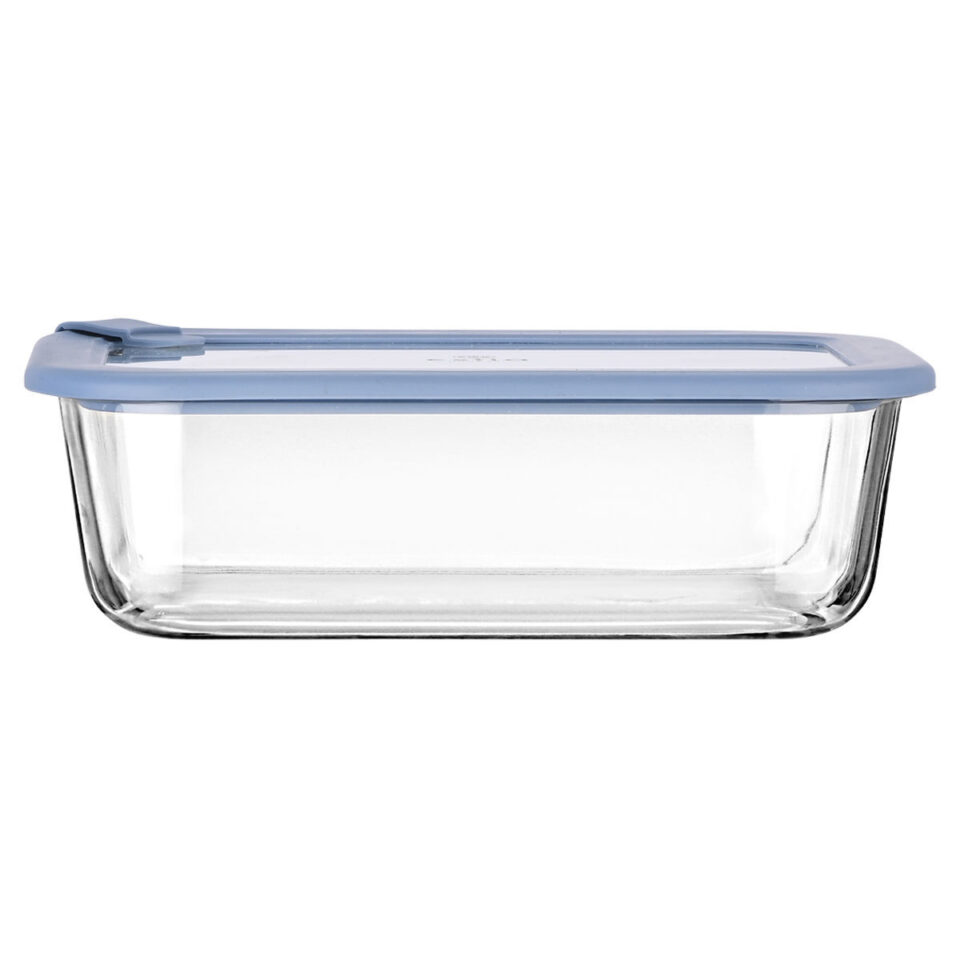 ΦΑΓΗΤΟΔΟΧΕΙΟ COLORSEAL ΓΥΑΛΙΝΟ 1520ml 23.5x17.8x7.6cm ΜΕ ΚΑΠΑΚΙ ΣΙΛΙΚΟΝΗΣ ΜΠΛΕ