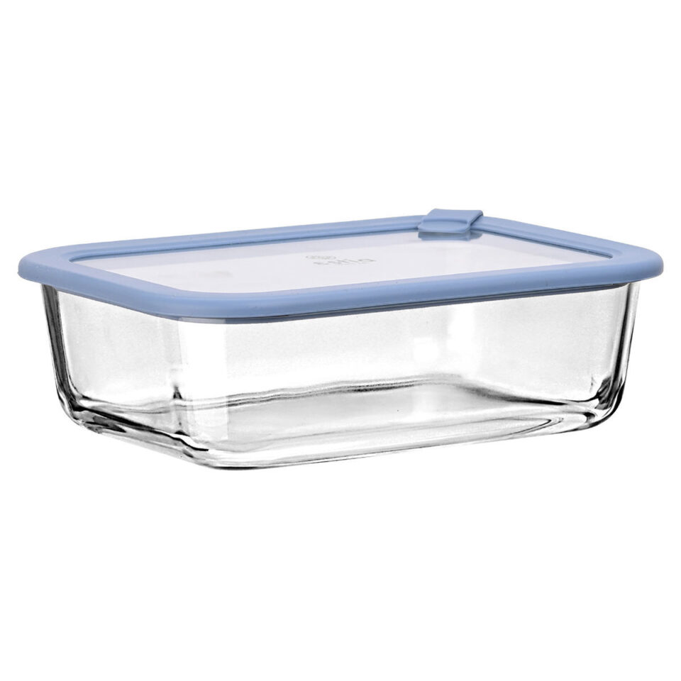 ΦΑΓΗΤΟΔΟΧΕΙΟ COLORSEAL ΓΥΑΛΙΝΟ 1520ml 23.5x17.8x7.6cm ΜΕ ΚΑΠΑΚΙ ΣΙΛΙΚΟΝΗΣ ΜΠΛΕ