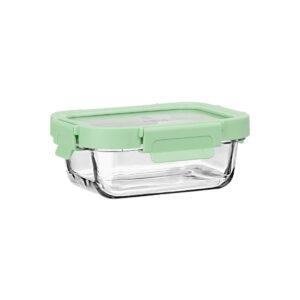 ΦΑΓΗΤΟΔΟΧΕΙΟ CLICK&SEAL ΓΥΑΛΙΝΟ 370ml 16.3x12.3x6.2cm ΜΕ ΚΑΠΑΚΙ ΠΛΑΣΤΙΚΟ MINT
