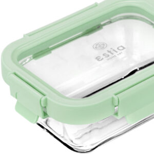 ΦΑΓΗΤΟΔΟΧΕΙΟ CLICK&SEAL ΓΥΑΛΙΝΟ 370ml 16.3x12.3x6.2cm ΜΕ ΚΑΠΑΚΙ ΠΛΑΣΤΙΚΟ MINT