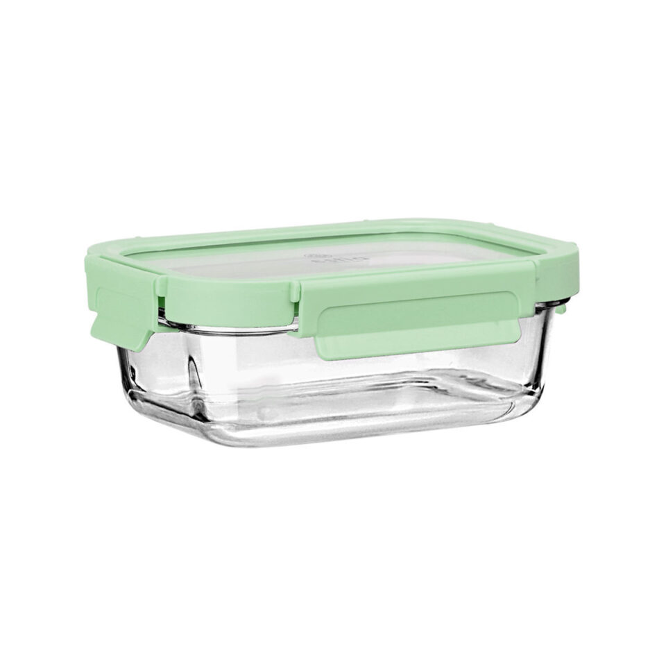 ΦΑΓΗΤΟΔΟΧΕΙΟ CLICK&SEAL ΓΥΑΛΙΝΟ 640ml 18.9x14.5x6.7 ΜΕ ΚΑΠΑΚΙ ΠΛΑΣΤΙΚΟ MINT