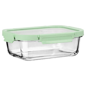 ΦΑΓΗΤΟΔΟΧΕΙΟ CLICK&SEAL ΓΥΑΛΙΝΟ 1520ml 24.1x18.2x8.1cm ΜΕ ΚΑΠΑΚΙ ΠΛΑΣΤΙΚΟ MINT