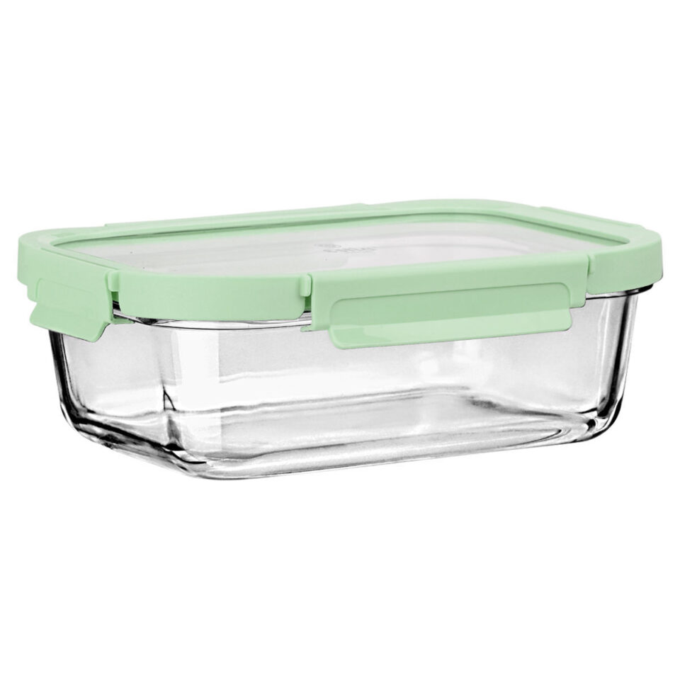 ΦΑΓΗΤΟΔΟΧΕΙΟ CLICK&SEAL ΓΥΑΛΙΝΟ 1520ml 24.1x18.2x8.1cm ΜΕ ΚΑΠΑΚΙ ΠΛΑΣΤΙΚΟ MINT