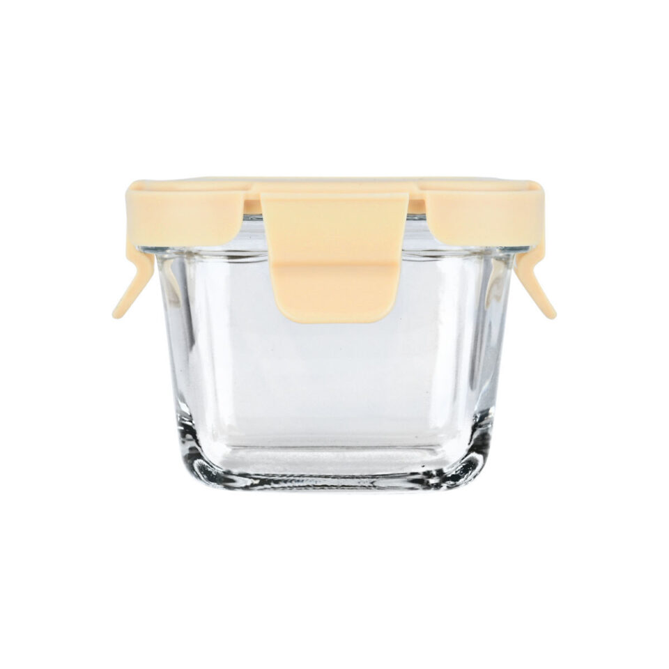ΦΑΓΗΤΟΔΟΧΕΙΟ CLICK&SEAL ΓΥΑΛΙΝΟ 160ml 9.2x9.2x6.3cm ΜΕ ΚΑΠΑΚΙ ΠΛΑΣΤΙΚΟ IVORY