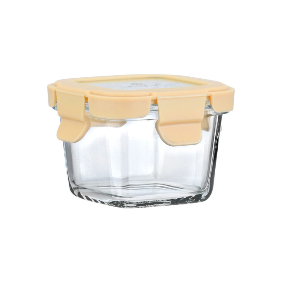ΦΑΓΗΤΟΔΟΧΕΙΟ CLICK&SEAL ΓΥΑΛΙΝΟ 160ml 9.2x9.2x6.3cm ΜΕ ΚΑΠΑΚΙ ΠΛΑΣΤΙΚΟ IVORY