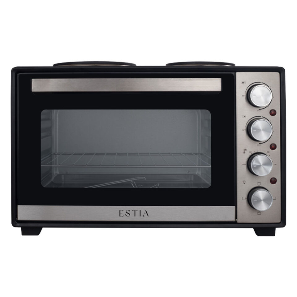ESTIA ΗΛΕΚΤΡΙΚΟ ΦΟΥΡΝΑΚΙ MULTICOOK COMPACT 3600w 38lt ΜΕ 2 ΕΣΤΙΕΣ ΚΑΙ ΑΝΤΙΚΟΛΛΗΤΙΚΟ ΕΣΩΤΕΡΙΚΟ